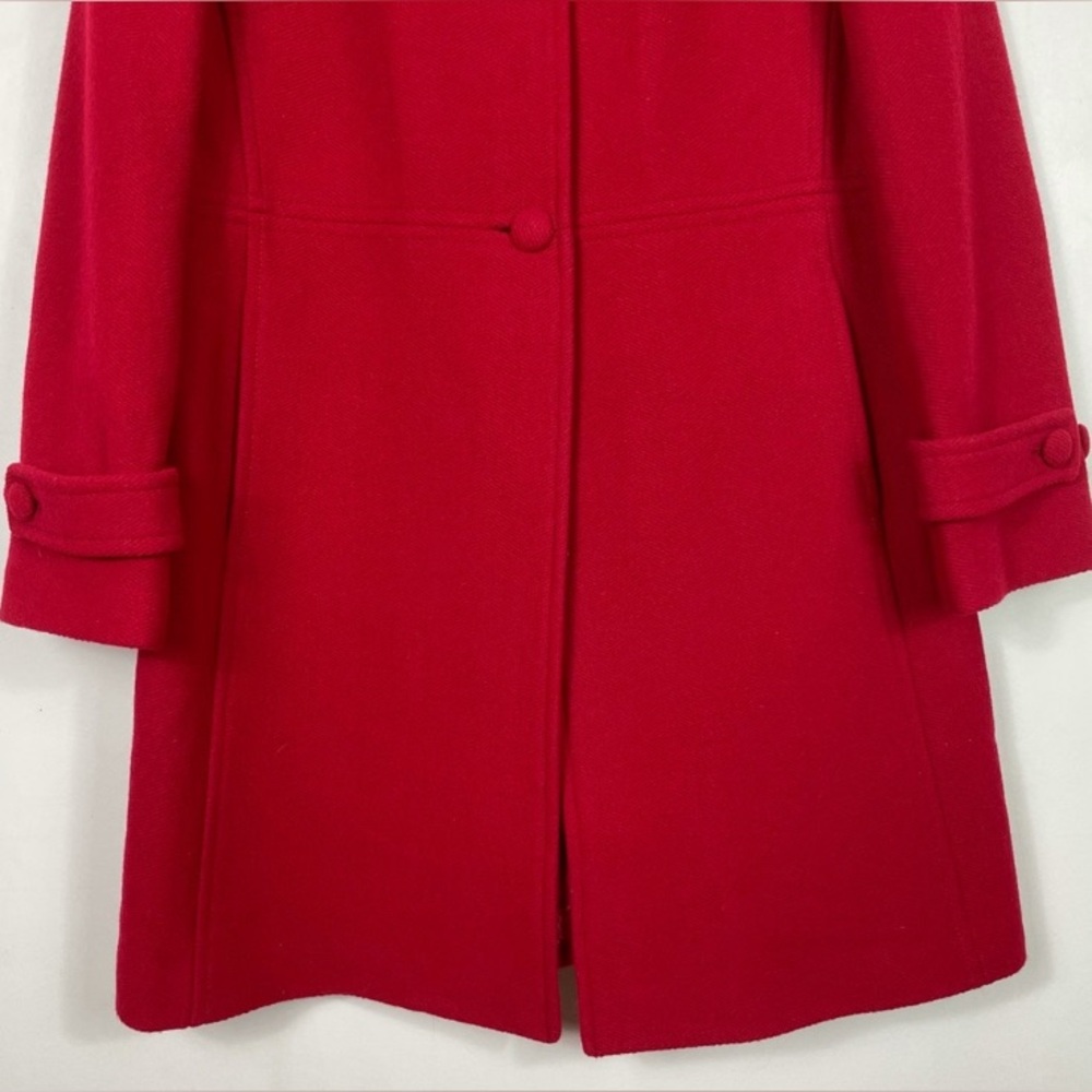 Talbots red wool blend tailored coat . Size 12 - Picture 4 of 16